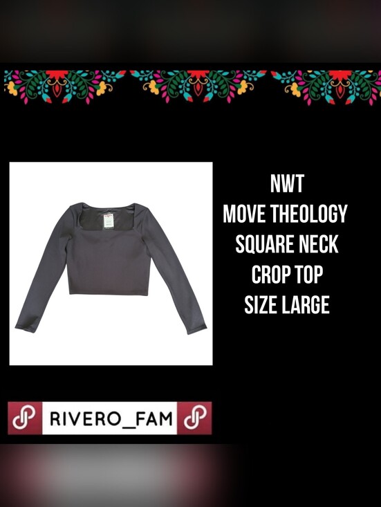 Move Theology Tops - NWT | MOVE THEOLOGY | SQUARE NECK CROP TOP | SIZE LARGE